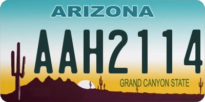 AZ license plate AAH2114