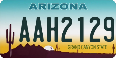 AZ license plate AAH2129
