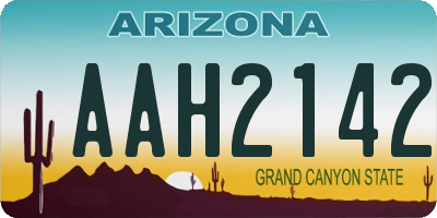 AZ license plate AAH2142