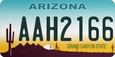 AZ license plate AAH2166