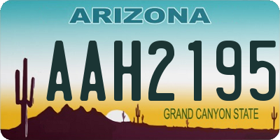 AZ license plate AAH2195