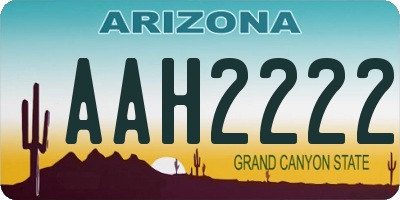 AZ license plate AAH2222