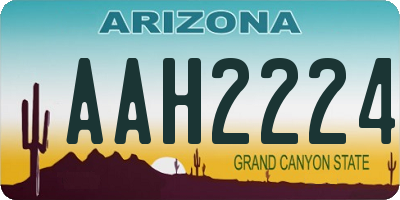 AZ license plate AAH2224