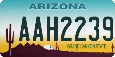 AZ license plate AAH2239