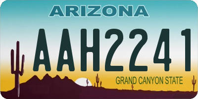 AZ license plate AAH2241