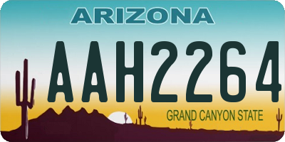 AZ license plate AAH2264