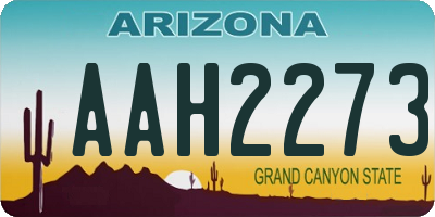 AZ license plate AAH2273