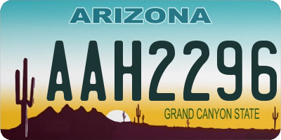 AZ license plate AAH2296