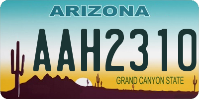 AZ license plate AAH2310
