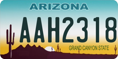 AZ license plate AAH2318
