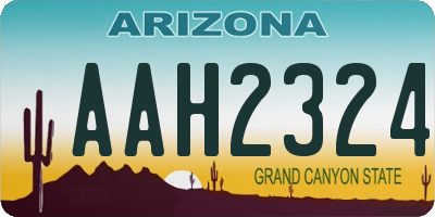 AZ license plate AAH2324