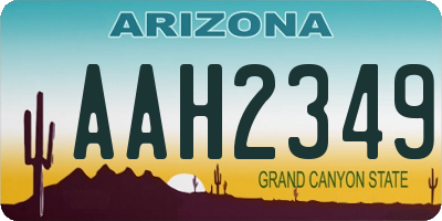 AZ license plate AAH2349