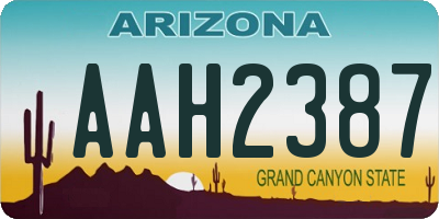 AZ license plate AAH2387