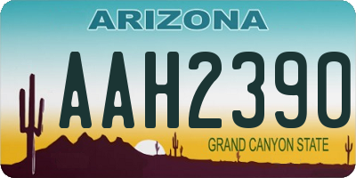 AZ license plate AAH2390