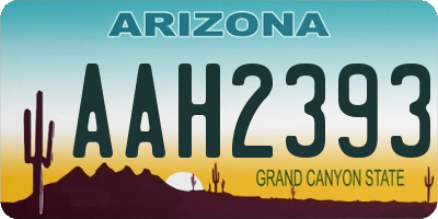 AZ license plate AAH2393