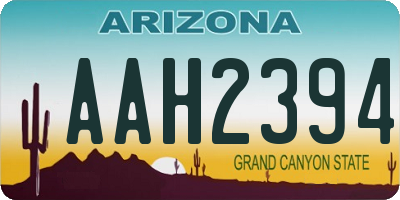 AZ license plate AAH2394