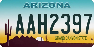 AZ license plate AAH2397
