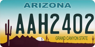 AZ license plate AAH2402