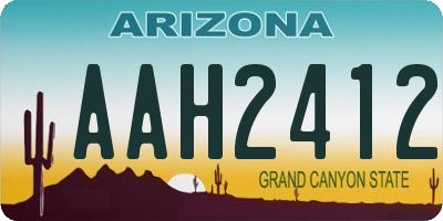 AZ license plate AAH2412