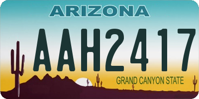 AZ license plate AAH2417