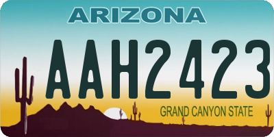 AZ license plate AAH2423