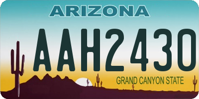 AZ license plate AAH2430