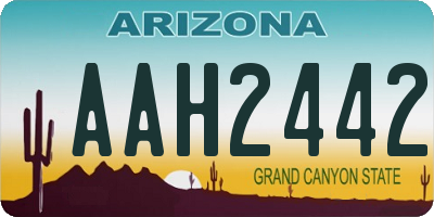 AZ license plate AAH2442