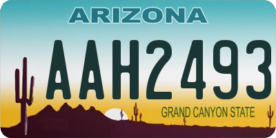 AZ license plate AAH2493