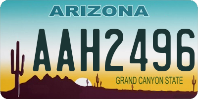 AZ license plate AAH2496