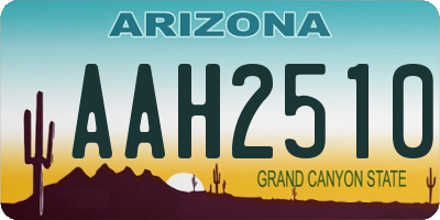 AZ license plate AAH2510