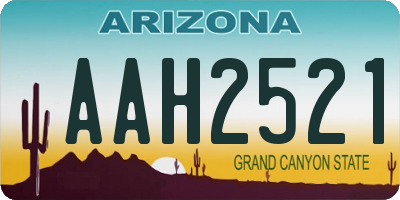 AZ license plate AAH2521