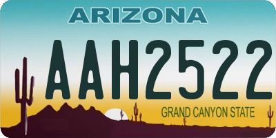 AZ license plate AAH2522