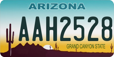 AZ license plate AAH2528