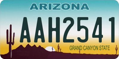 AZ license plate AAH2541