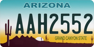 AZ license plate AAH2552