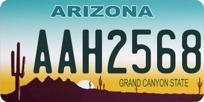 AZ license plate AAH2568