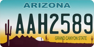 AZ license plate AAH2589