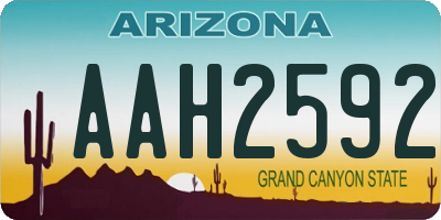 AZ license plate AAH2592