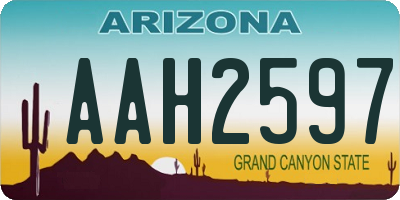 AZ license plate AAH2597
