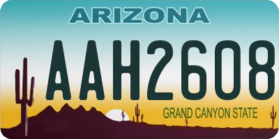 AZ license plate AAH2608