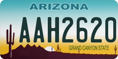 AZ license plate AAH2620