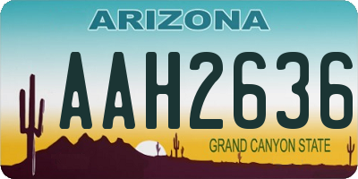 AZ license plate AAH2636