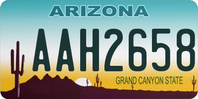 AZ license plate AAH2658