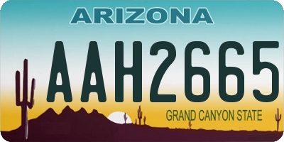 AZ license plate AAH2665