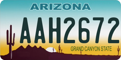 AZ license plate AAH2672