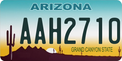 AZ license plate AAH2710
