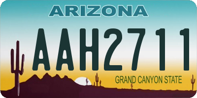 AZ license plate AAH2711