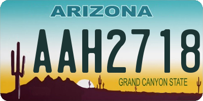 AZ license plate AAH2718