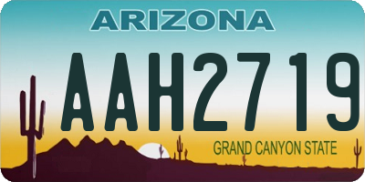 AZ license plate AAH2719