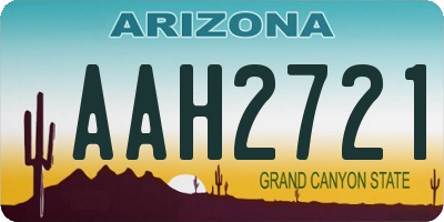 AZ license plate AAH2721